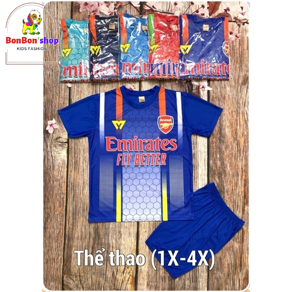Bộ bé trai thể thao size đại vải thun lạnh 3D co giãn thoải mái TT05