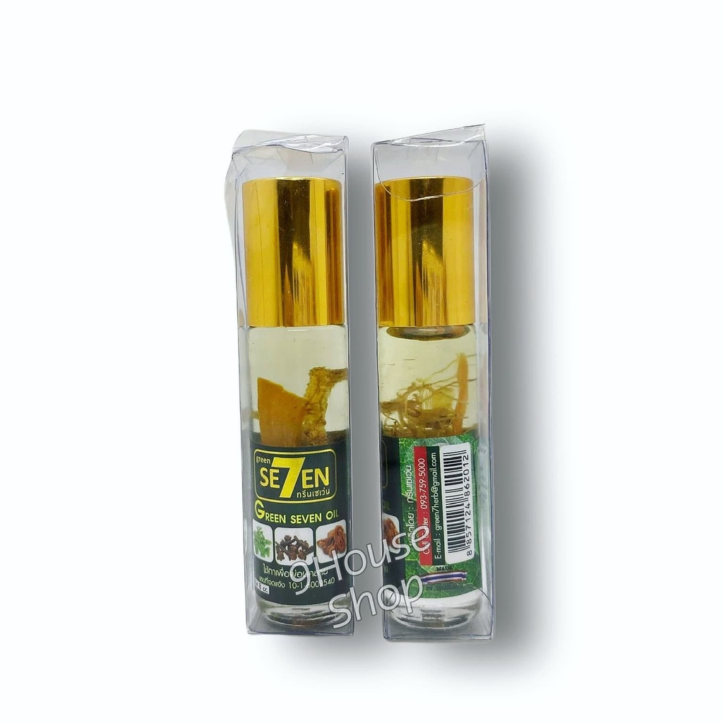 (Xanh) 01 Dầu Sâm 3 Vị Thảo Dược Green Seven Oil Thái Lan 8ml