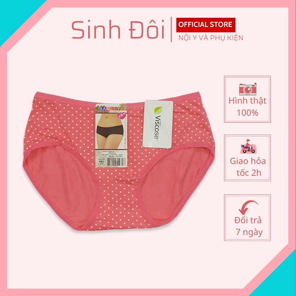 Quần lót nữ cotton cao cấp Viscose Banliya 3171 họa tiết chấm bi mềm mại thoáng mát freesize dưới 60kg