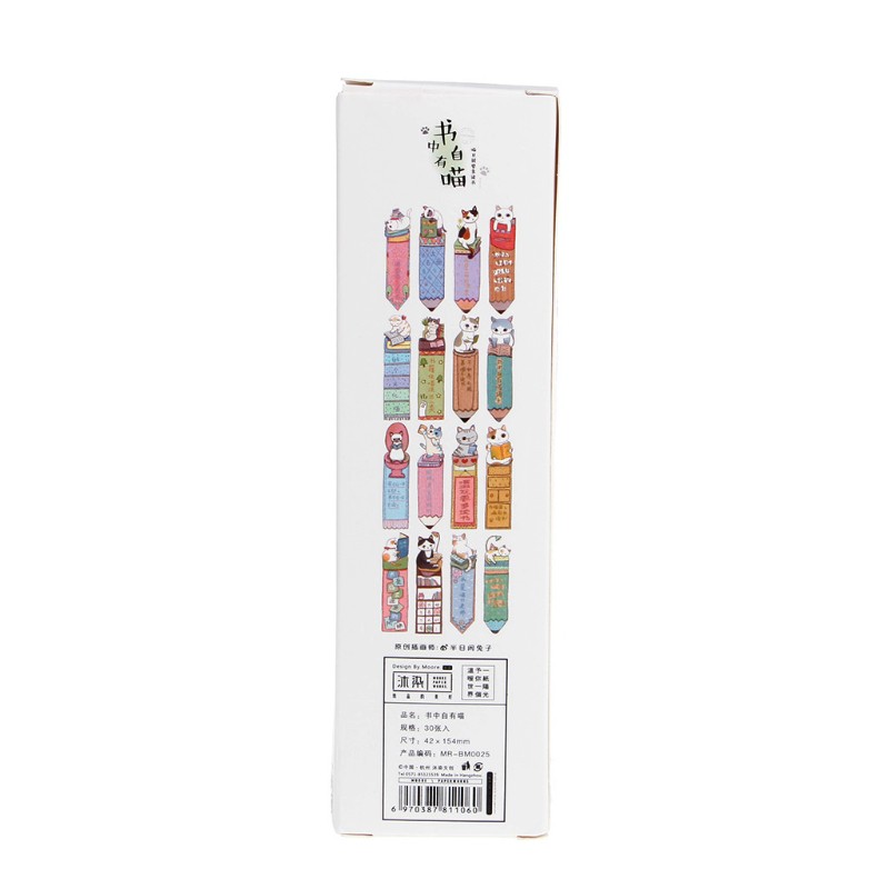 Set 30 Thẻ Đánh Dấu Sách Hình Mèo Hoạt Hình Dễ Thương