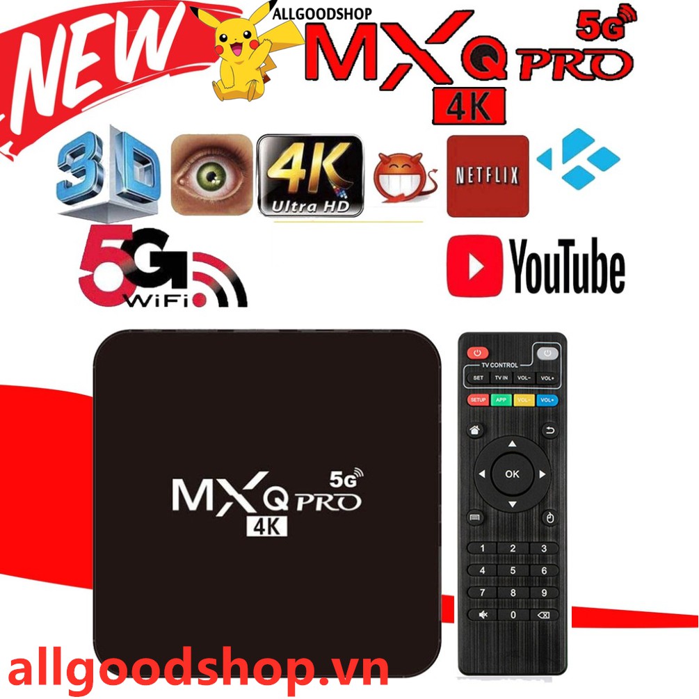 Thiết bị chuyển đổi TV thường thành TV thông minh MXQ PRO 5G TV ANDROID BOX 4K 4G+64G