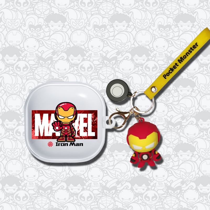 Vỏ Bảo Vệ Hộp Sạc Tai Nghe Samsung Galaxy Buds 2 Trong Suốt Họa Tiết Marvel Captain America / Spiderman / Iron Man / Venom Độc Đáo