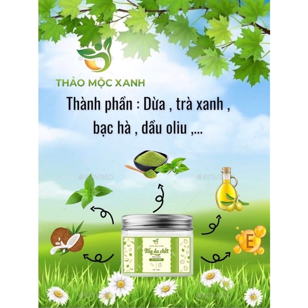 Tẩy Da Chết Thảo Mộc Xanh 100g