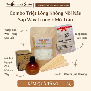 Combo triệt lông sáp wax + mỡ trăn tặng kèm bột tẩy tế bào chết cà phê dừa non🥥