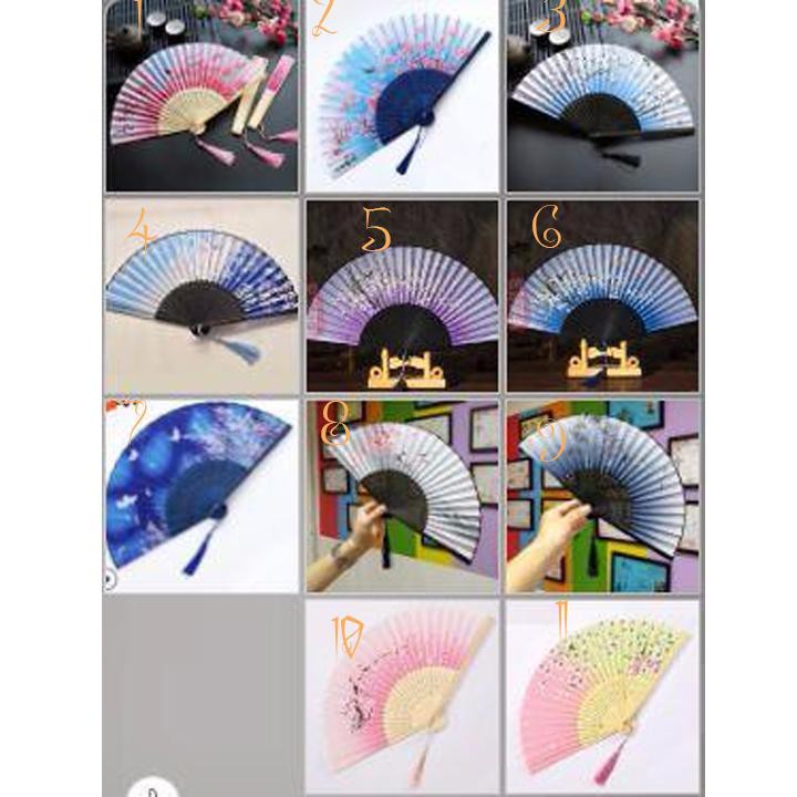 50 mẫu - Quạt cổ trang dây tuyến quạt xếp cầm tay phong cách Trung Quốc
