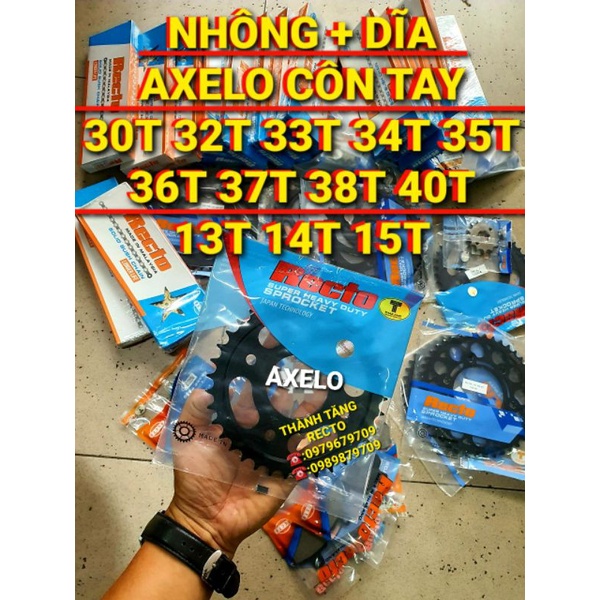 NHÔNG DĨA SUZUKI AXELO CÔN TAY DĨA 30T 32T 33T 34T 35T 36T 37T 38T 38T 40TNHÔNG 13T 14T 15T CHÍNH HÃNG RECTO