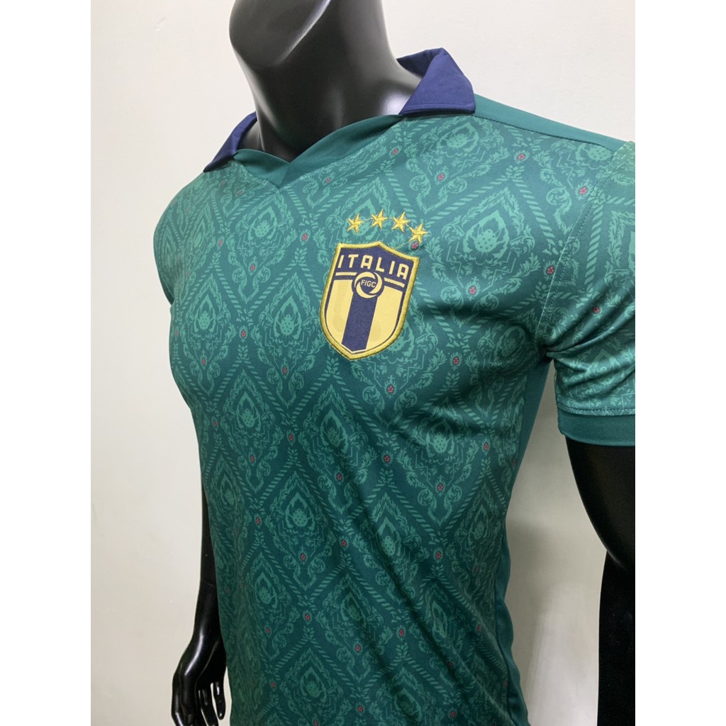 Bộ quần áo bóng đá ITALIA màu XANH RÊU tay ngắn thun lạnh đồ đá banh mới 2020 (fashion-clothes)