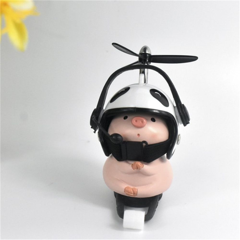Đồ trang trí chú heo đội nón bảo hiểm dễ thương dùng trang trí xe đạp