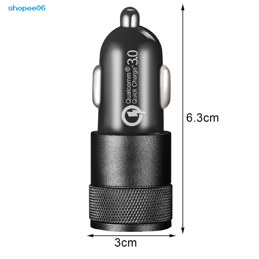 Củ sạc điện thoại hai cổng USB QC 3.0/PD Type-C cho xe hơi