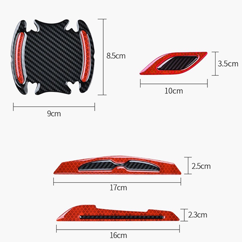 Miếng Dán Phản Quang 5D Bằng Sợi Carbon Cho Tay Nắm Cửa Xe Hơi