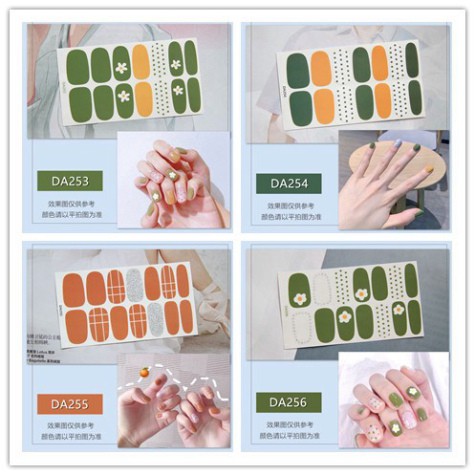 (gg1) T Bộ sticker dán móng tay trang trí nghệ thuật 3D phong cách Hàn Quốc dễ thương 1