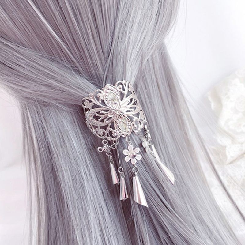 Kẹp Tóc Hợp Kim Khắc Họa Tiết Hoa Phong Cách Trung Quốc Cổ Điển Dành Cho Nữ