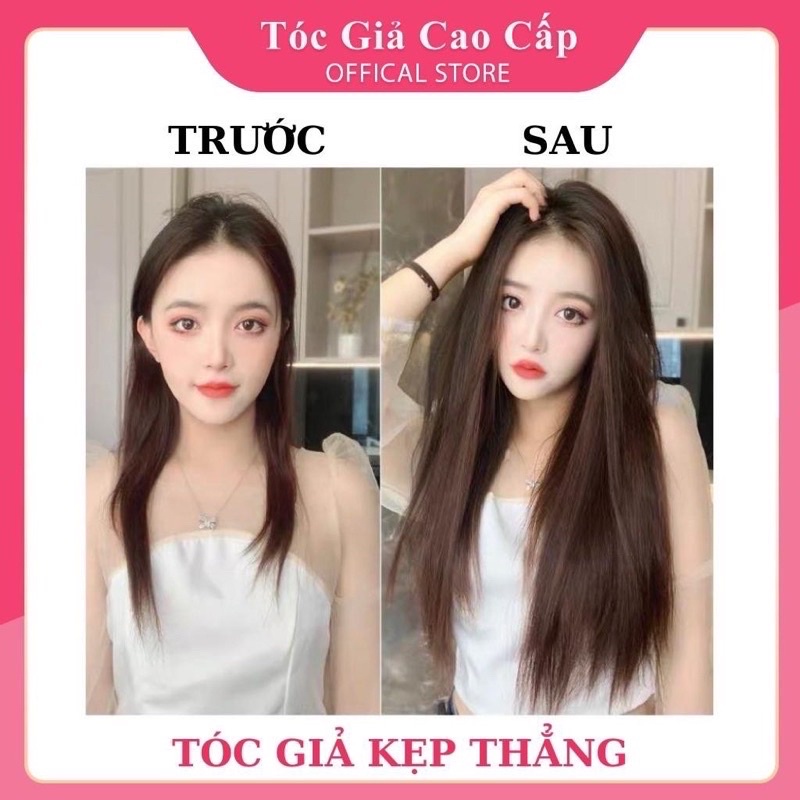 TÓC GIẢ PHÍM THẲNG NỮA  ĐẦU ❇️FREESHIP ❇️tóc kẹp phím dãi thẳng dài ❇️