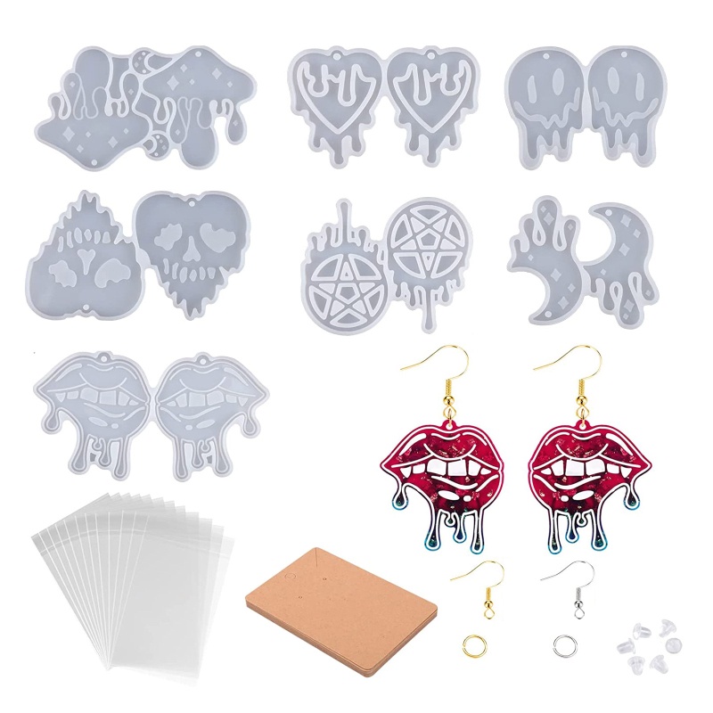 Sa Set 117 Khuôn Làm Bông Tai Bằng Resin Epoxy Độc Đáo DIY