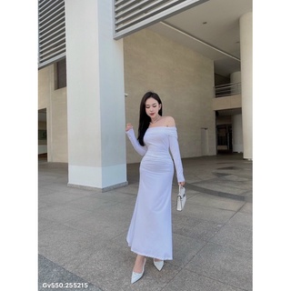 g1-đầm bẹt vai phom dài Gv550