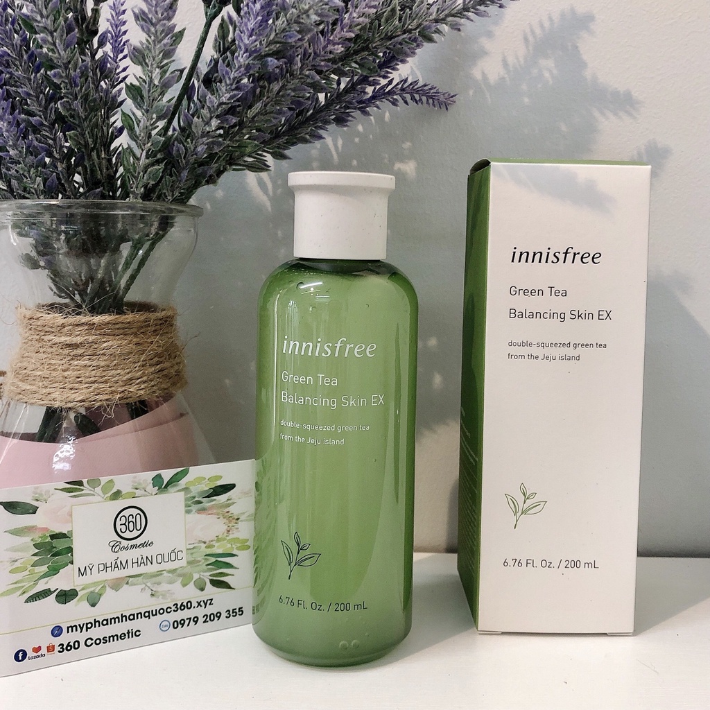 [HSD: 2024] Nước Hoa Hồng Trà Xanh Cho Da Hỗn Hợp Innisfree Green Tea Balancing Skin Ex. 200ml