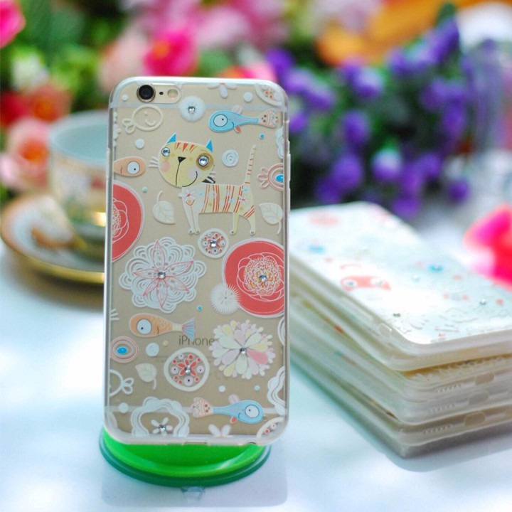 ốp iphone 6 mèo đính đá