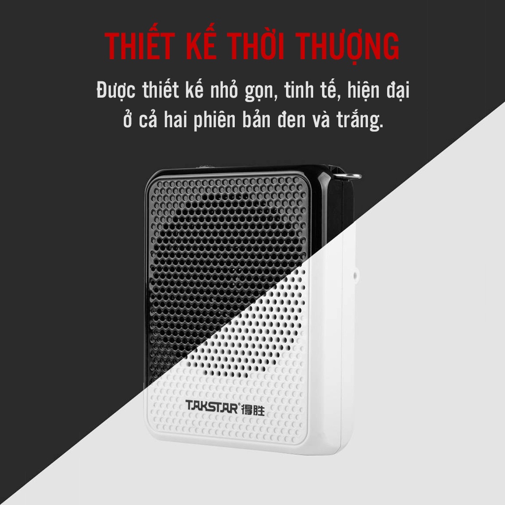 Máy Trợ Giảng Không Dây Takstar E126W Bluetooth, Nhỏ Gọn, Công Suất 8W, Mic Nhạy Chính Hãng Cao Cấp Bảo Hành 1 Năm
