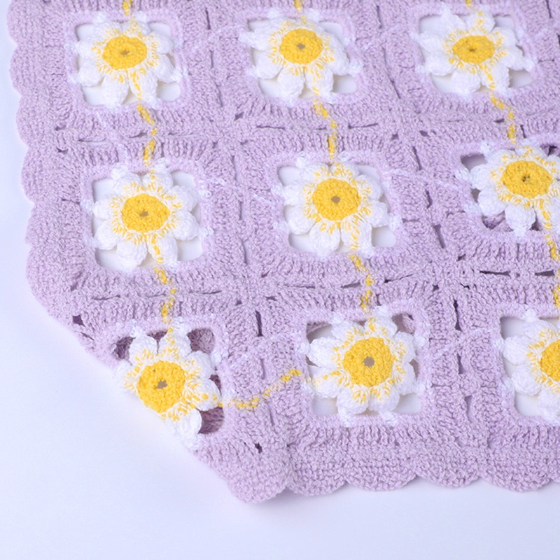 Áo Croptop Dệt Kim Đan Móc Hở Lưng Họa Tiết Hoa Quyến Rũ Thời Trang Cho Nữ