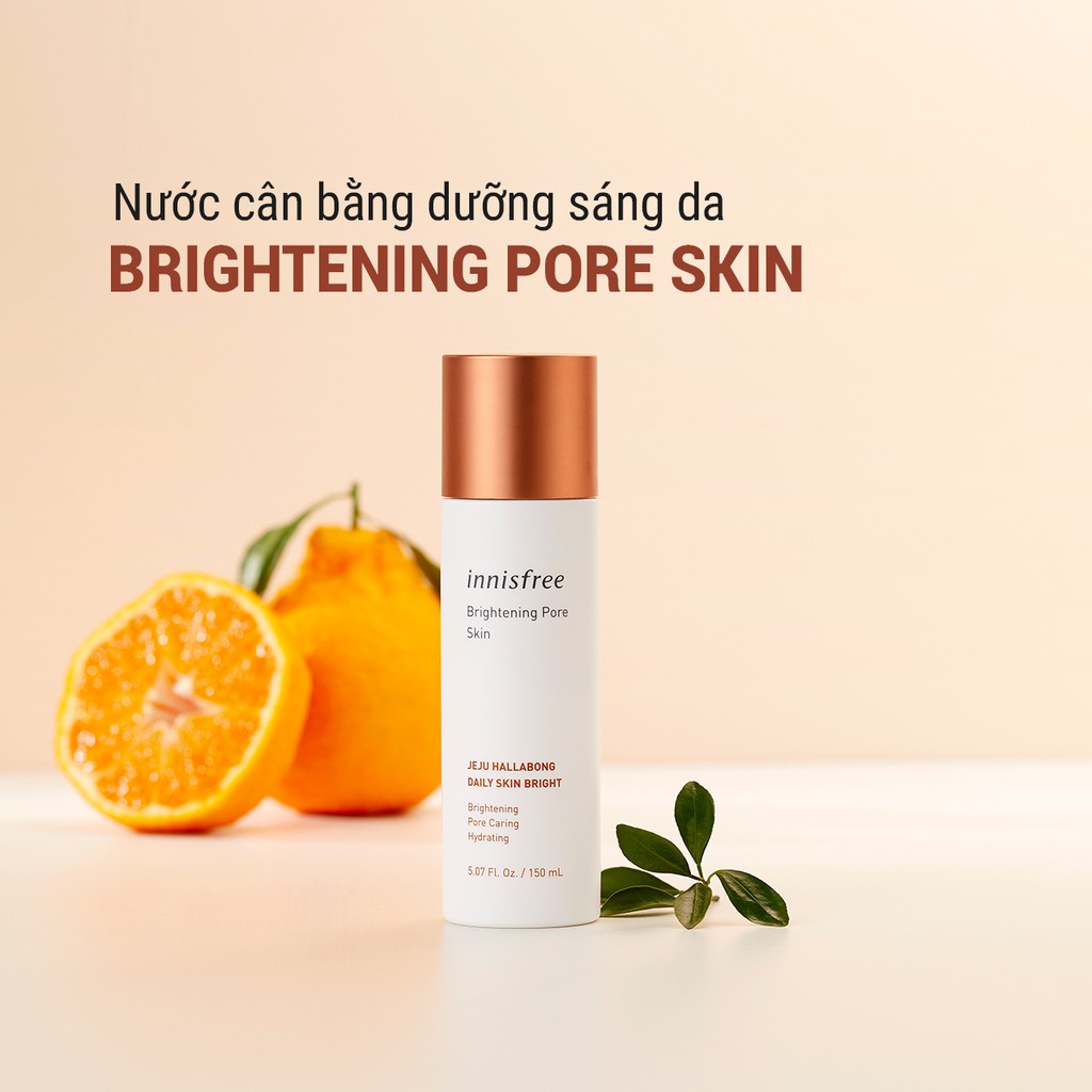 [Mã COSIF05 giảm 10% đơn 400K] Nước cân bằng dưỡng sáng da 3 trong 1 innisfree Brightening Pore Skin 150ML