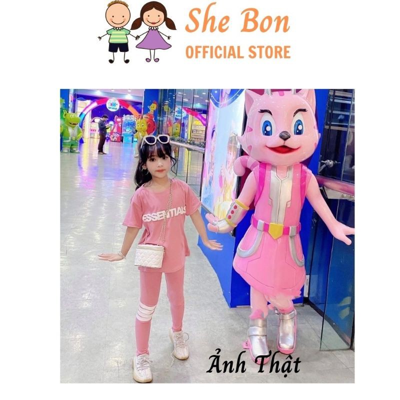 Bộ Cotton Bé Gái Thể Thao Quần Sọc BG2307 - She Bon