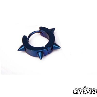 Cặp khuyên tai tròn phối đinh tán bằng thép Titan Unisex