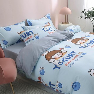 Set 5 món chăn ga gối Cotton Poly Hàn quốc