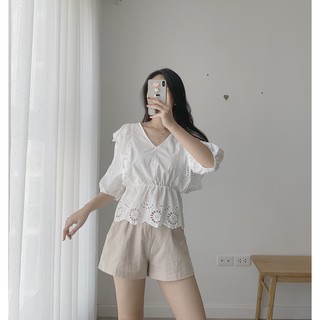 áo cổ V ren bèo SA372 1994closet
