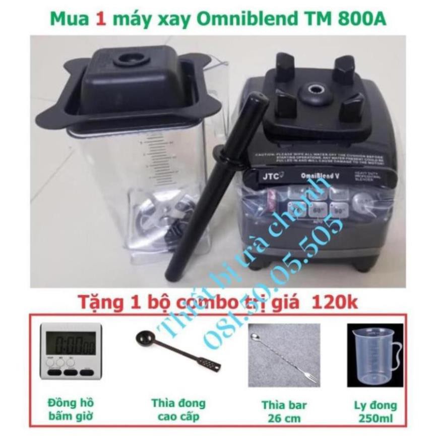 Máy xay sinh tố công nghiệp Omniblend VTM800A+TẶNG combo đồ pha chế trị giá 120k(bấm giờ, thìa bar, ly đong, thìa đong)