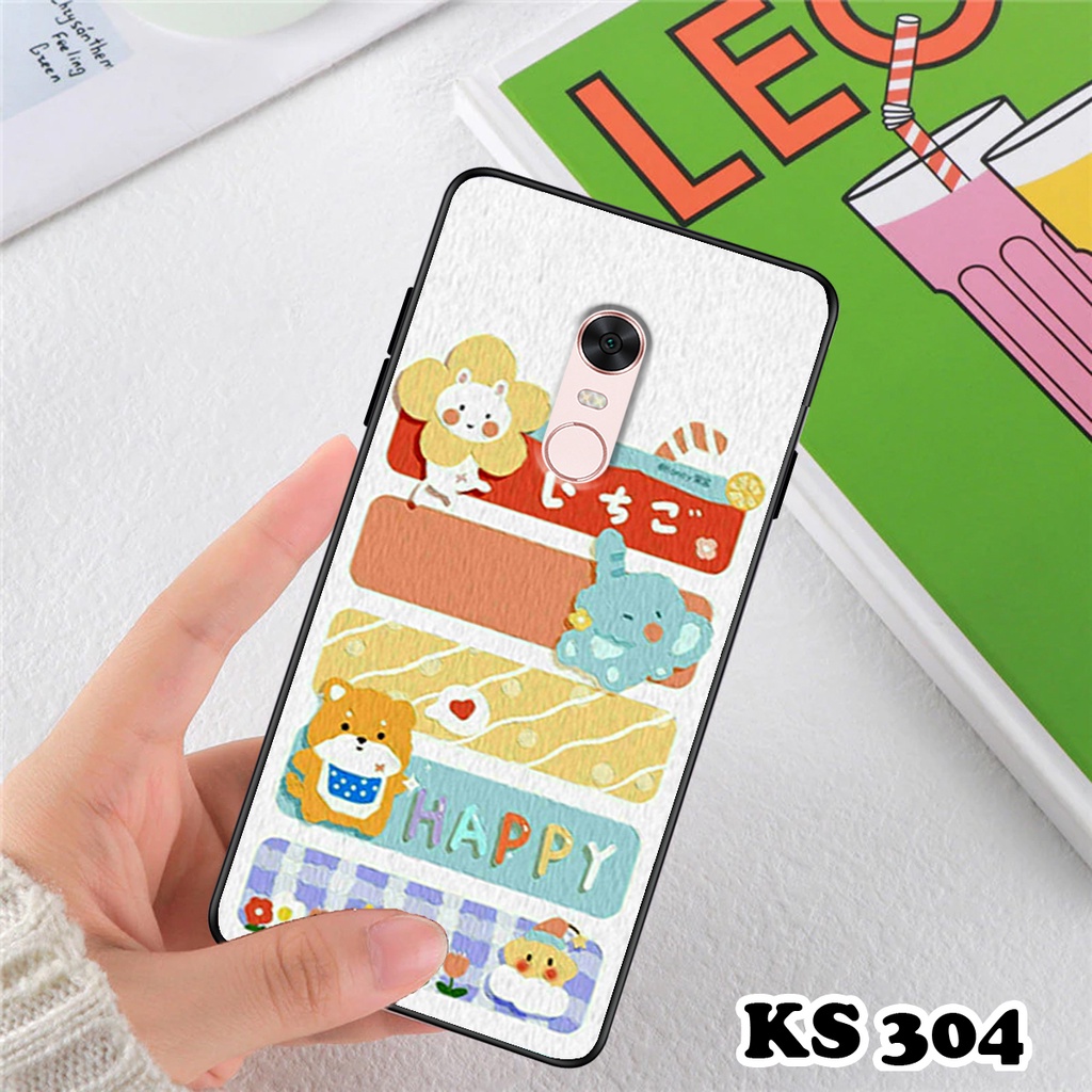 Ốp lưng Xiaomi Redmi 5 - Redmi 5A - Redmi 5X - Redmi 5 Plus - Ốp in hình gấu &amp; thỏ đang yêu - lưng nhám viền TPU cao cấp