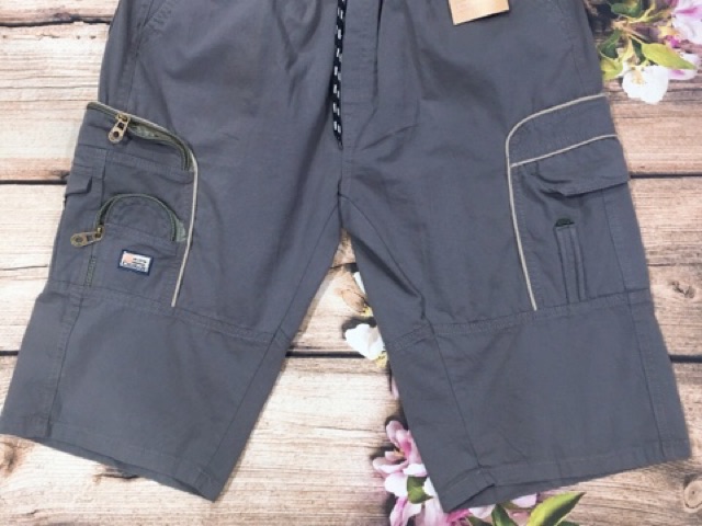 Bigsize Quần short kaki túi hộp nam trung niên dưới 110kg