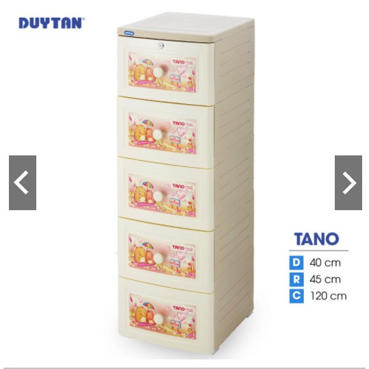 Tủ nhựa Duy Tân Tano 5 ngăn - Nhiều hoa văn