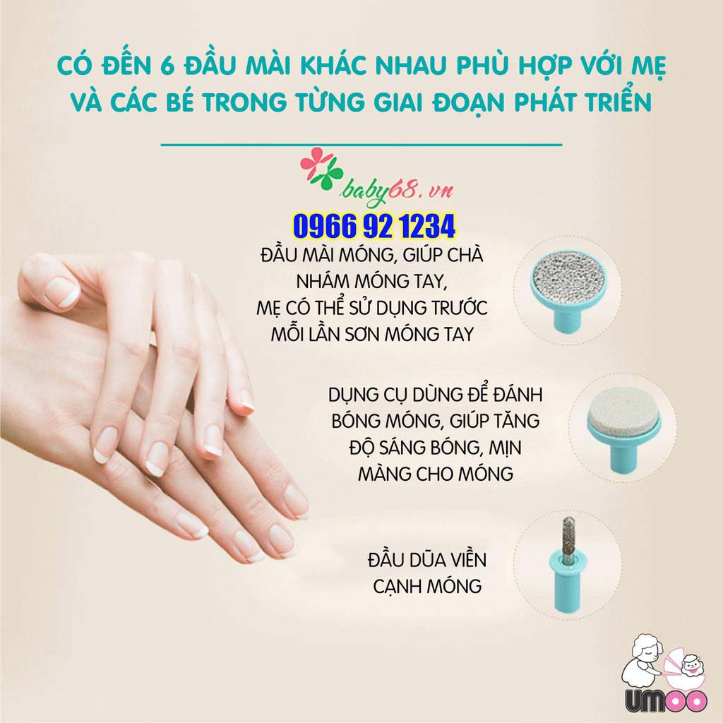 Máy dũa móng tay cho bé Umoo - Bộ cắt móng tay cho bé an toàn