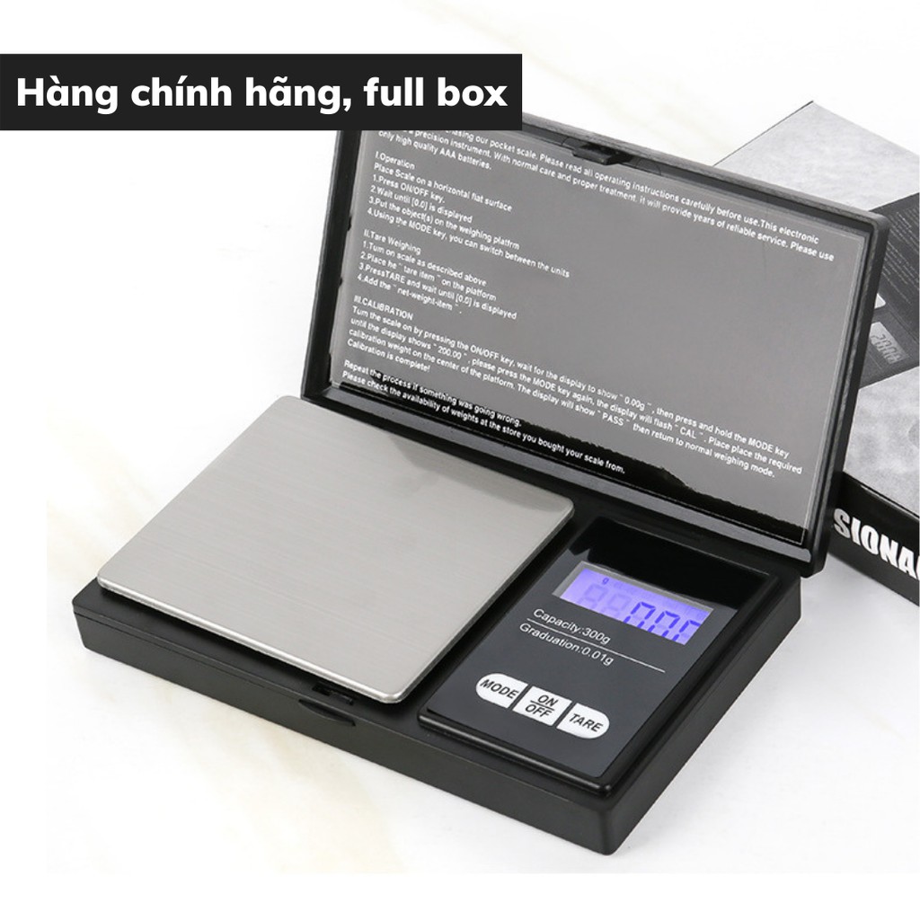 Cân tiểu ly điện tử mini Có Nắp độ chính xác cao định lượng 0.01g-200g làm bánh nhà bếp cao cấp kèm 2 viên pin AA