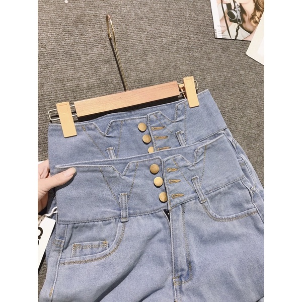 [BÁN SỈ] Quần Jeans BAGGY Bò Nữ 3 Cúc Cạp V Chất Bò Mềm