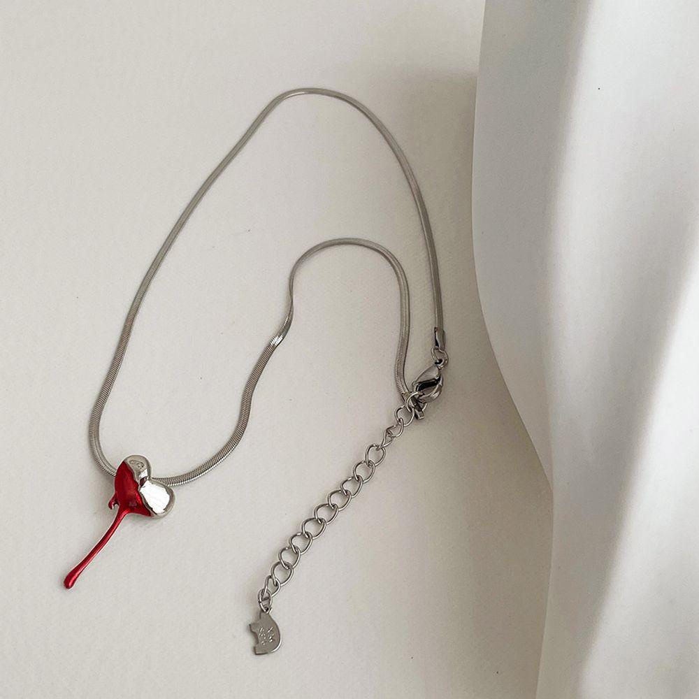 AROMA Vòng cổ Thép Titan Mặt Hình Xương Rắn Sáng Tạo Thời Trang Cho Nữ