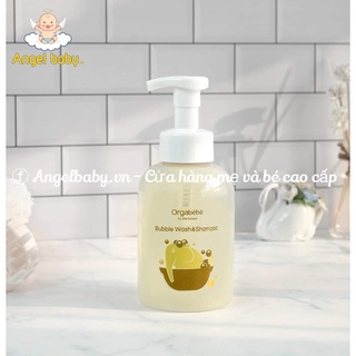 Sữa tắm gội hữu cơ tạo bọt orgabébé 500ml, dung dịch tắm gội thảo mộc