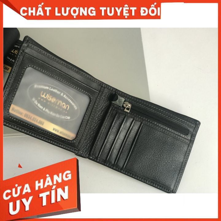 [Da Bò Thật] Ví Nam Da Bò Sang Trọng Cao Cấp WM HB 24 Tháng