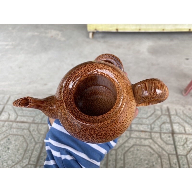 Bộ bình trà khay chiếc lá gỗ dừa Bến Tre