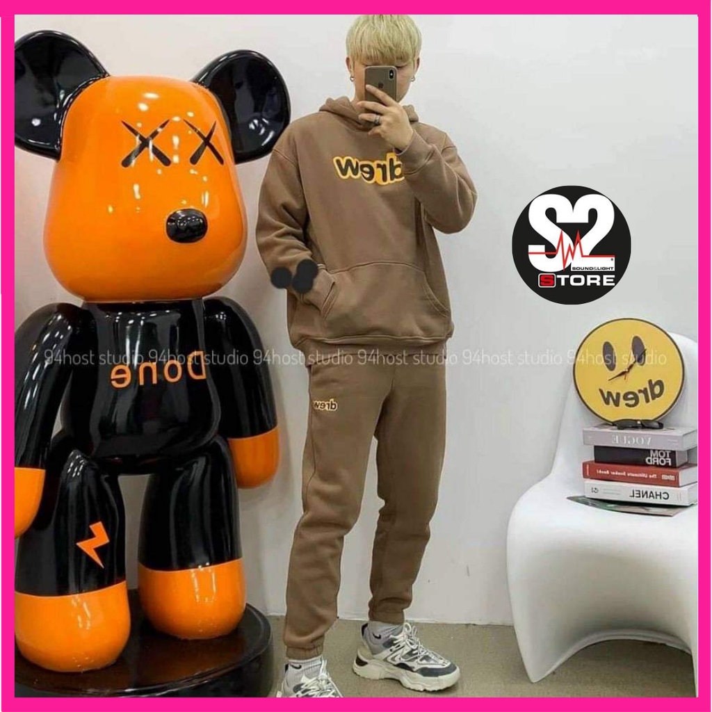 Set bộ nỉ hoodie nam nữ Drew S2 store cao cấp