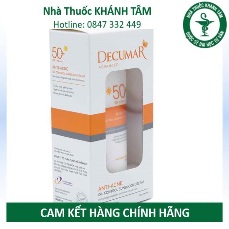 ! [New_Decumar Advanced] Kem chống nắng kiểm soát nhờn cho da mụn, ngừa mụn (Chai 50g) [Decuma, sunblock] ! !