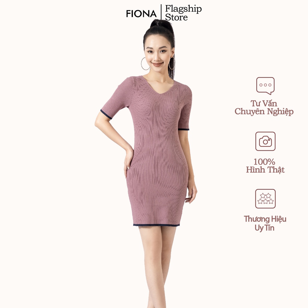 Đầm Len Body Nữ FIONA, Đầm Nữ Cộc Tay Ôm Quyến Rũ Mã F850578