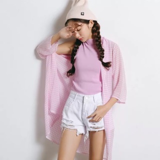 Áo sơ mi cadigan mỏng khoác ngoài xinh xắn hàng Quảng Châu sale giá tốt