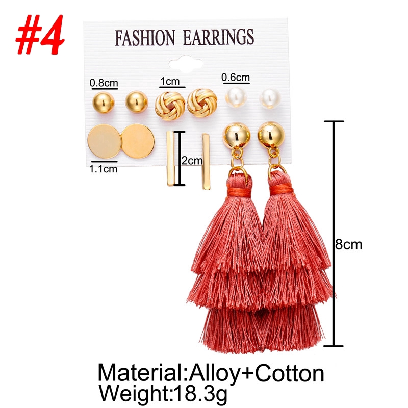 Bộ hoa tai dáng ngắn + bông tai thời trang cho nữ