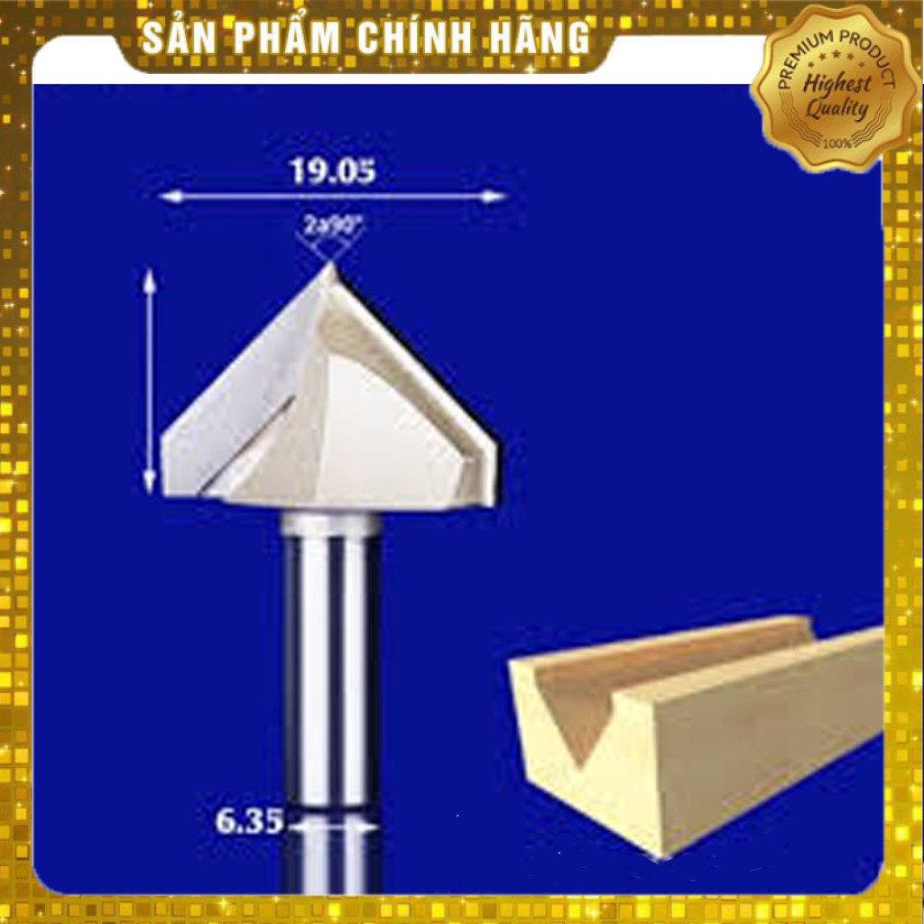 MŨI SOI GỖ CHỮ V TỪ 8- 19MM HÀNG CAO CẤP