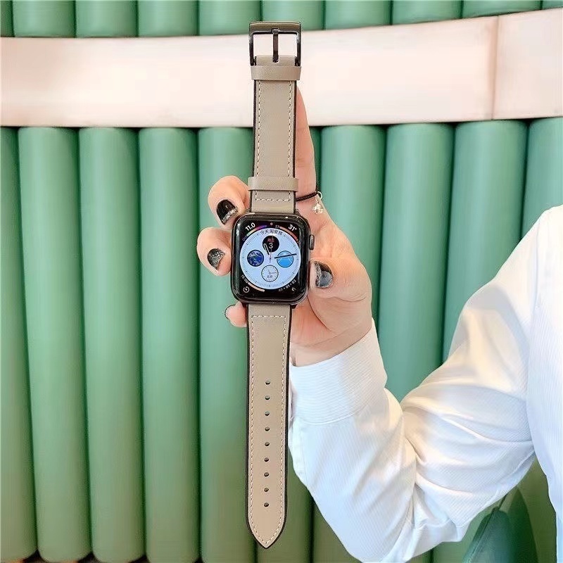 Dây Đeo Bằng Da Phong Cách Doanh Nhân Cho Đồng Hồ Apple Watch SE 7654 44MM 40MM 42MM 38MM iWatch 3 45mm