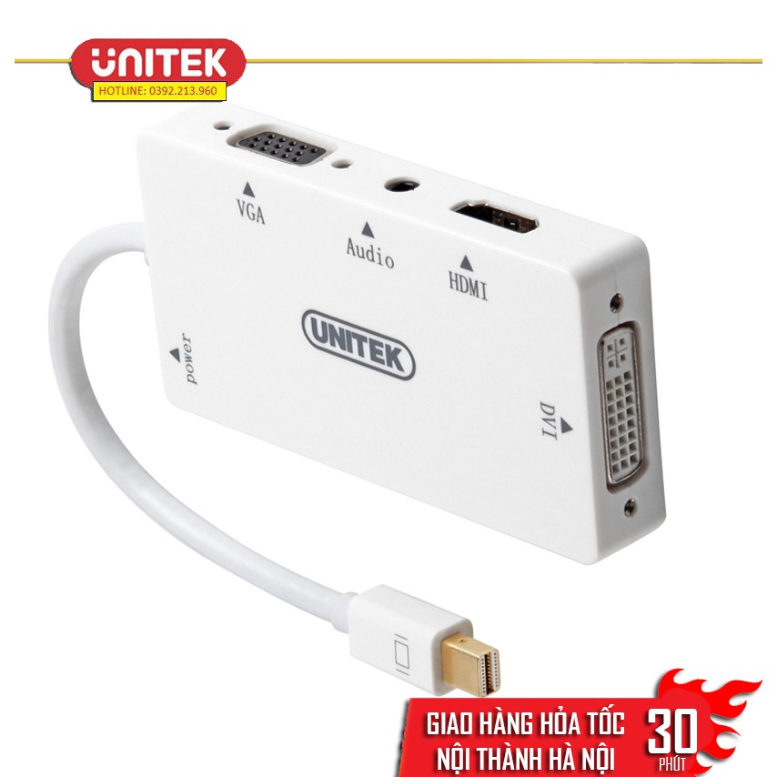 Cáp chuyển mini DP to HDMI VGA DVI Unitek 6354 - Cáp mini Displayport 6354