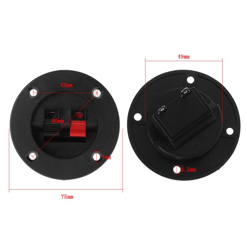 Set 2 Khối Đấu Nối Dây Loa Hình Tròn 2 Vị Trí