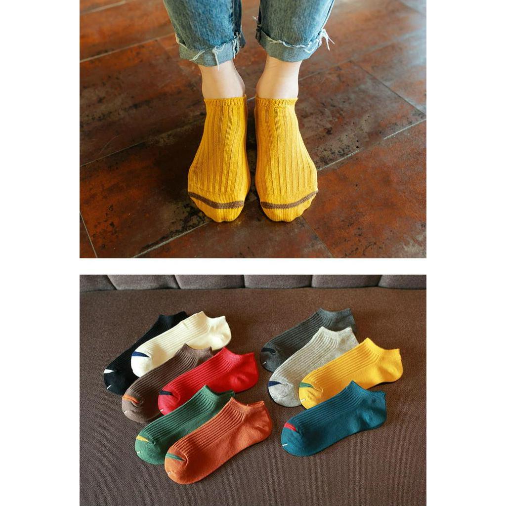 Tất Cotton Cổ Ngắn Thoáng Khí Nhiều Màu Thời Trang Hàn Quốc 2020