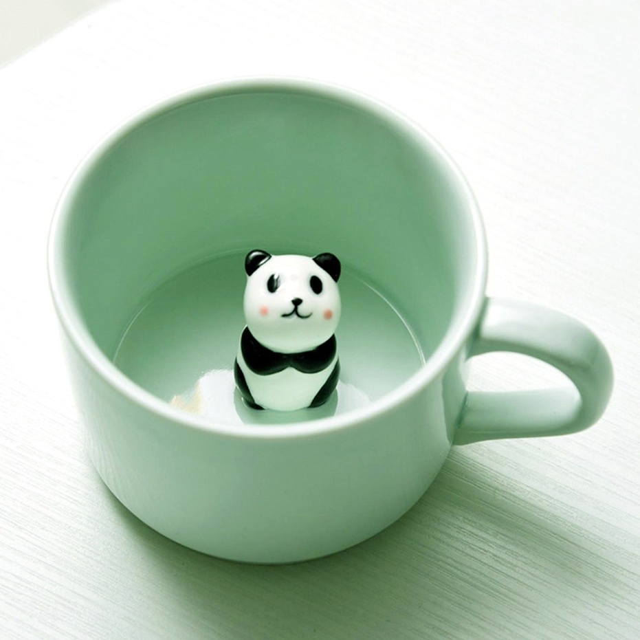 [Dadada1] Cốc Uống Cà Phê 7 oz Bằng Gốm In Họa Tiết Động Vật Hoạt Hình 3D Dành Cho Nam Và Nữ